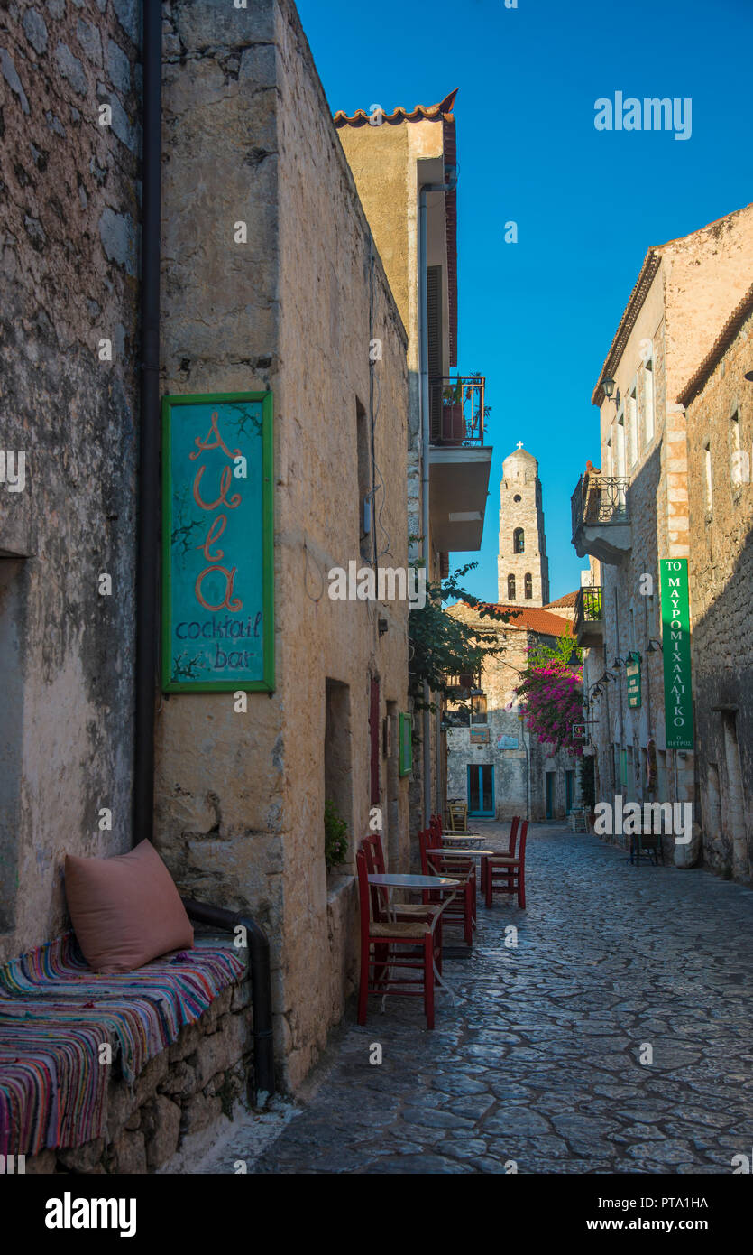 Rue charmante à Areopoli, Grèce Banque D'Images