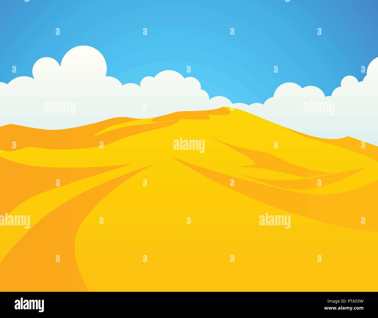 Les dunes de sable du désert, paysage Vector Illustration de Sahara. Illustration de Vecteur