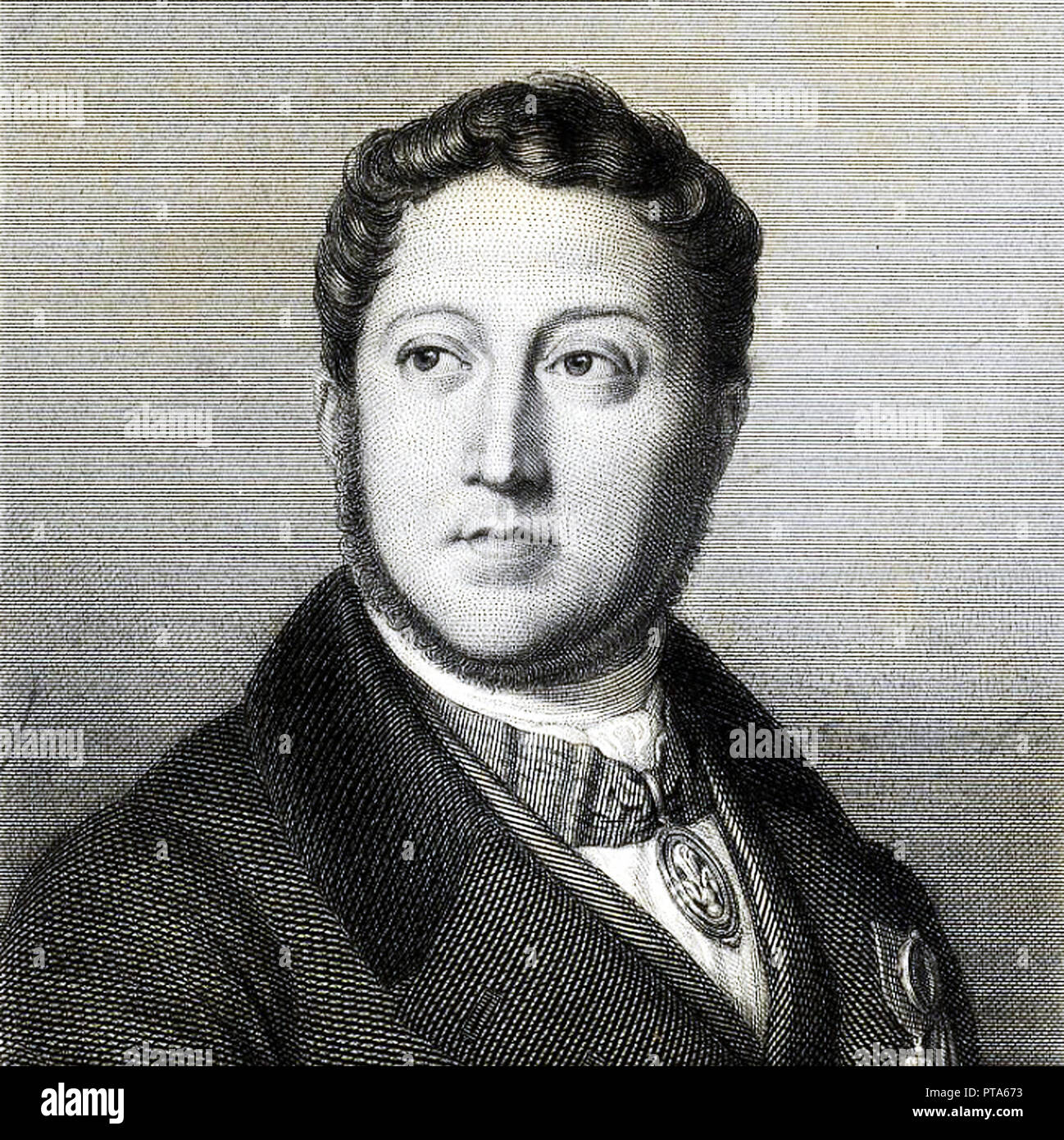 Portrait de l'Gioachino Antonio Rossini (1792-1868), 1836. Organisateur : Dupré, Louis (1789-1837). Banque D'Images