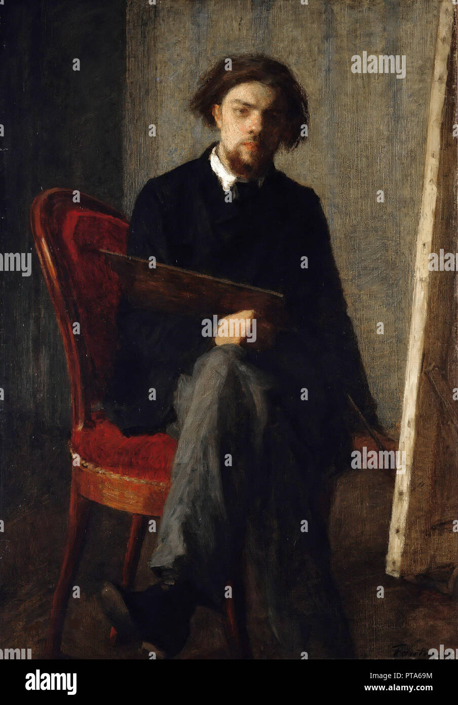 Autoportrait, 1858. Organisateur : Fantin-Latour, Henri (1836-1904). Banque D'Images