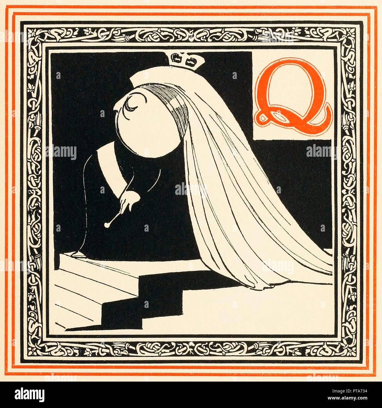 Q est la reine, et une si noble, d'un Alphabet de célébrités, pub. 1899. Organisateur : Oliver Hereford (1863 - 1935). Banque D'Images