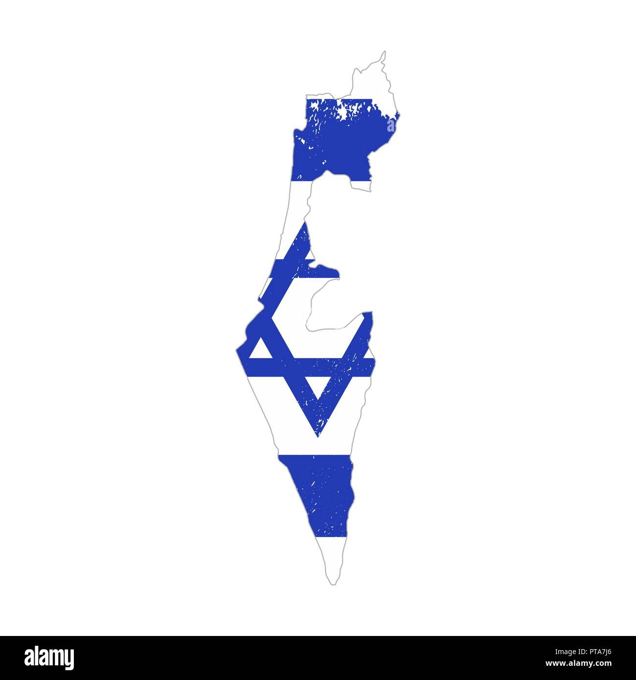 Silhouette de pays Israël avec drapeau sur le fond blanc Illustration de Vecteur