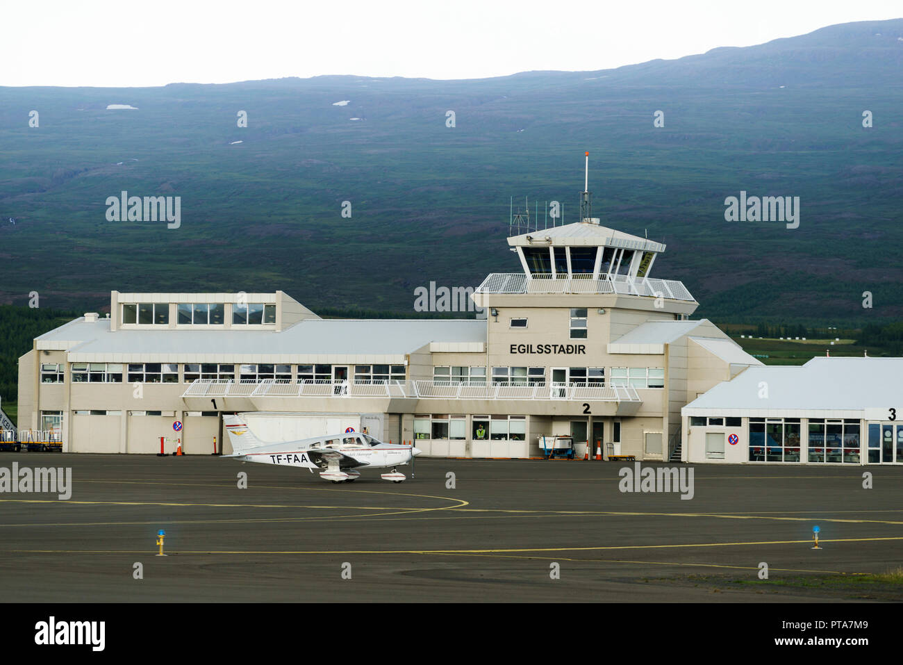 L'aéroport d'Egilsstadir Egilsstadir, Islande, de l'Est Banque D'Images