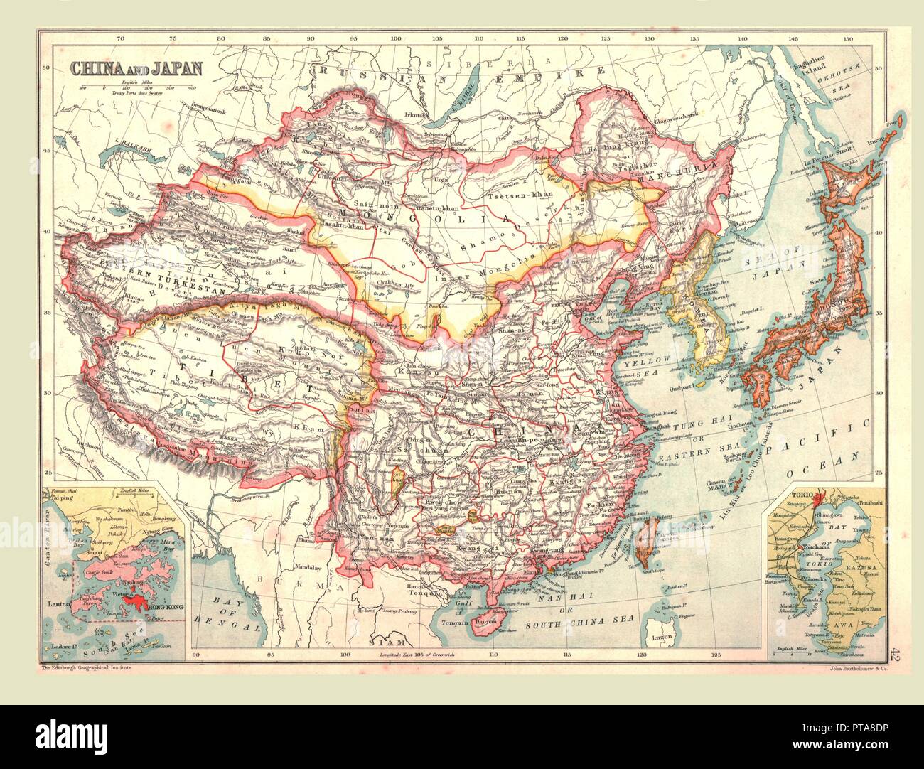 Carte de Chine et du Japon, 1902. Créateur : Inconnu. Banque D'Images