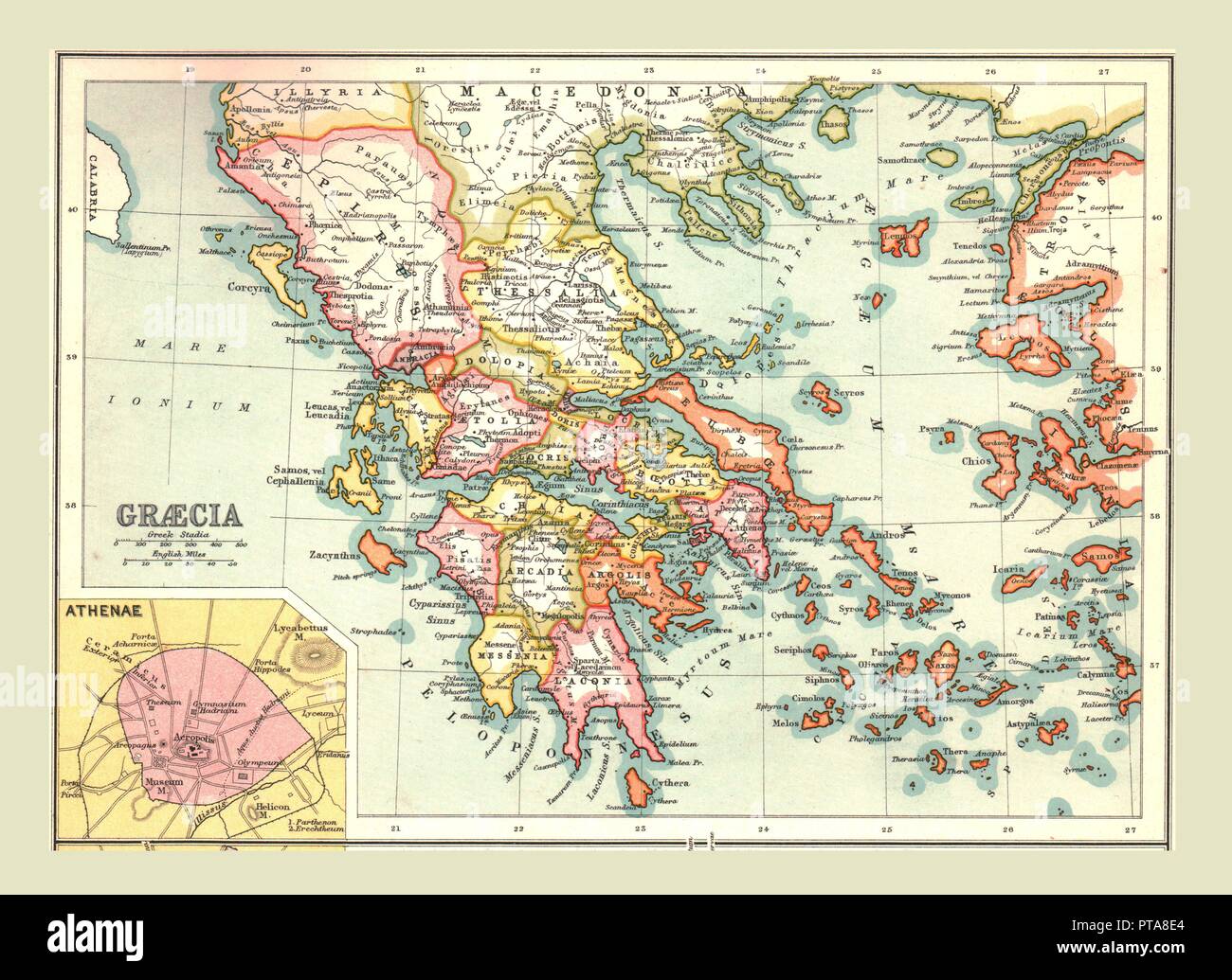 La carte de 'Grèce', (1902). Créateur : Inconnu. Banque D'Images