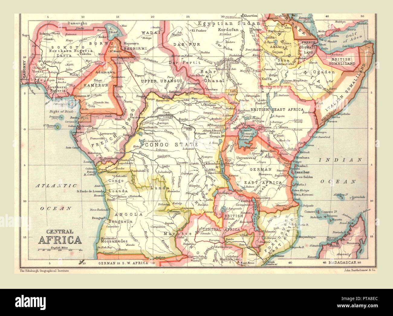 Carte de l'afrique centrale Banque de photographies et d’images à haute ...