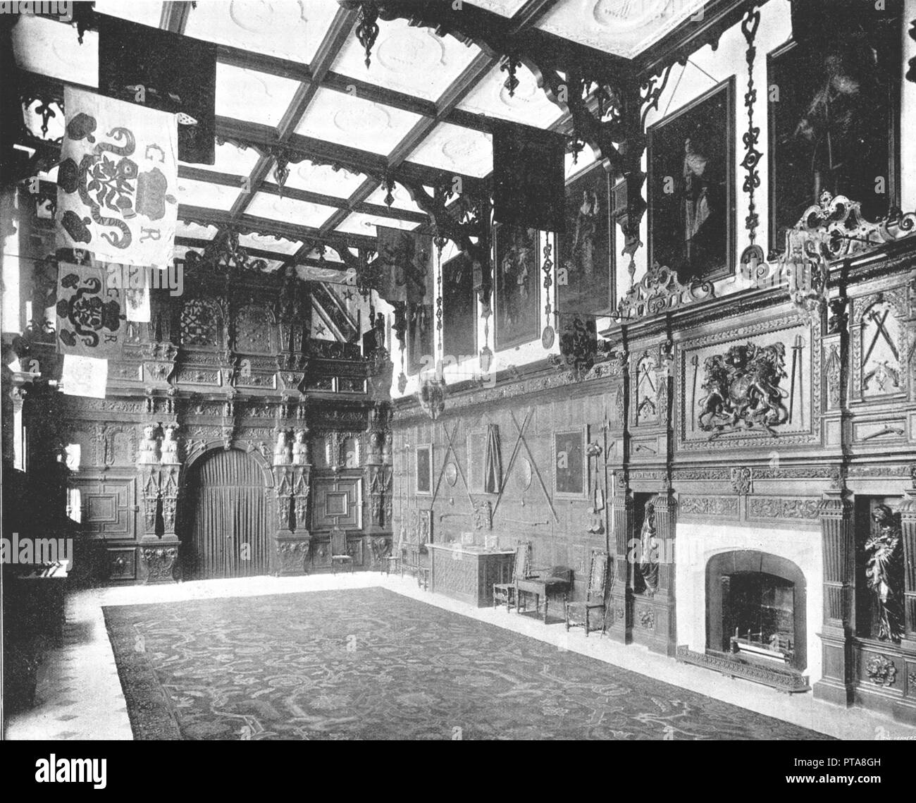 La grande salle à Audley End, Saffron Walden, Essex, 1894. Créateur : Inconnu. Banque D'Images