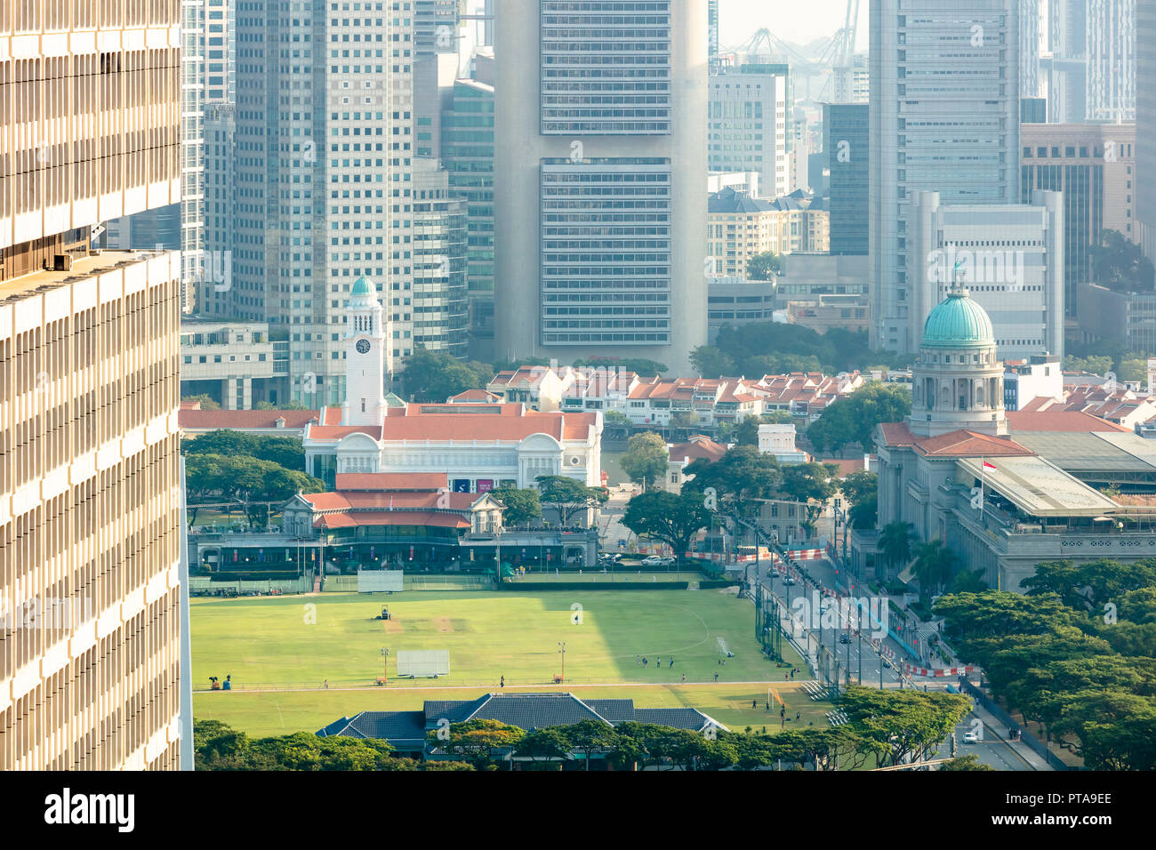 Singapour, le 18 août 2018 : Vue aérienne de la National Gallery et Victoria Concert Hall à l'Hôtel de ville quartier civil Banque D'Images