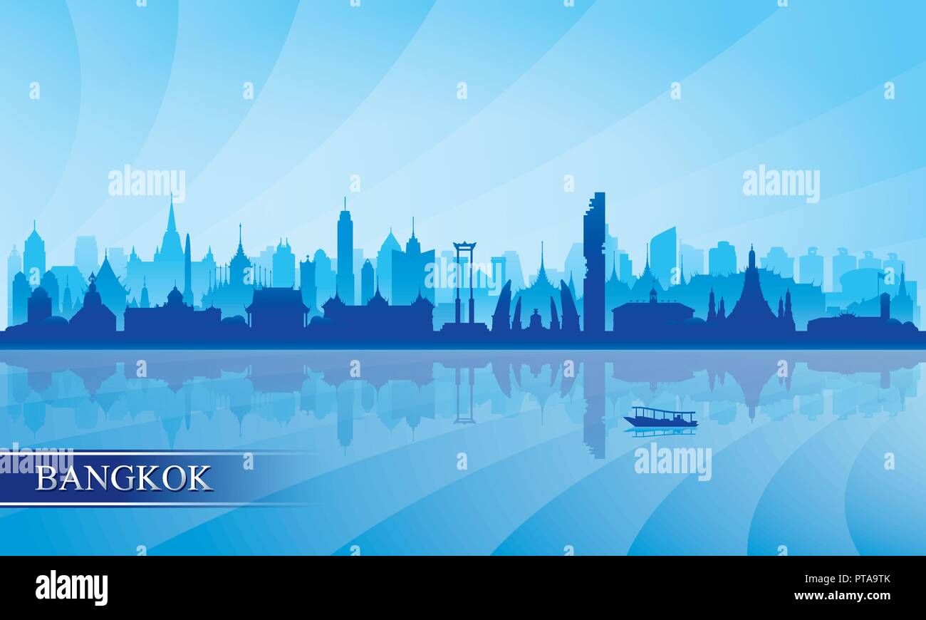 Bangkok city skyline silhouette background, vector illustration Illustration de Vecteur