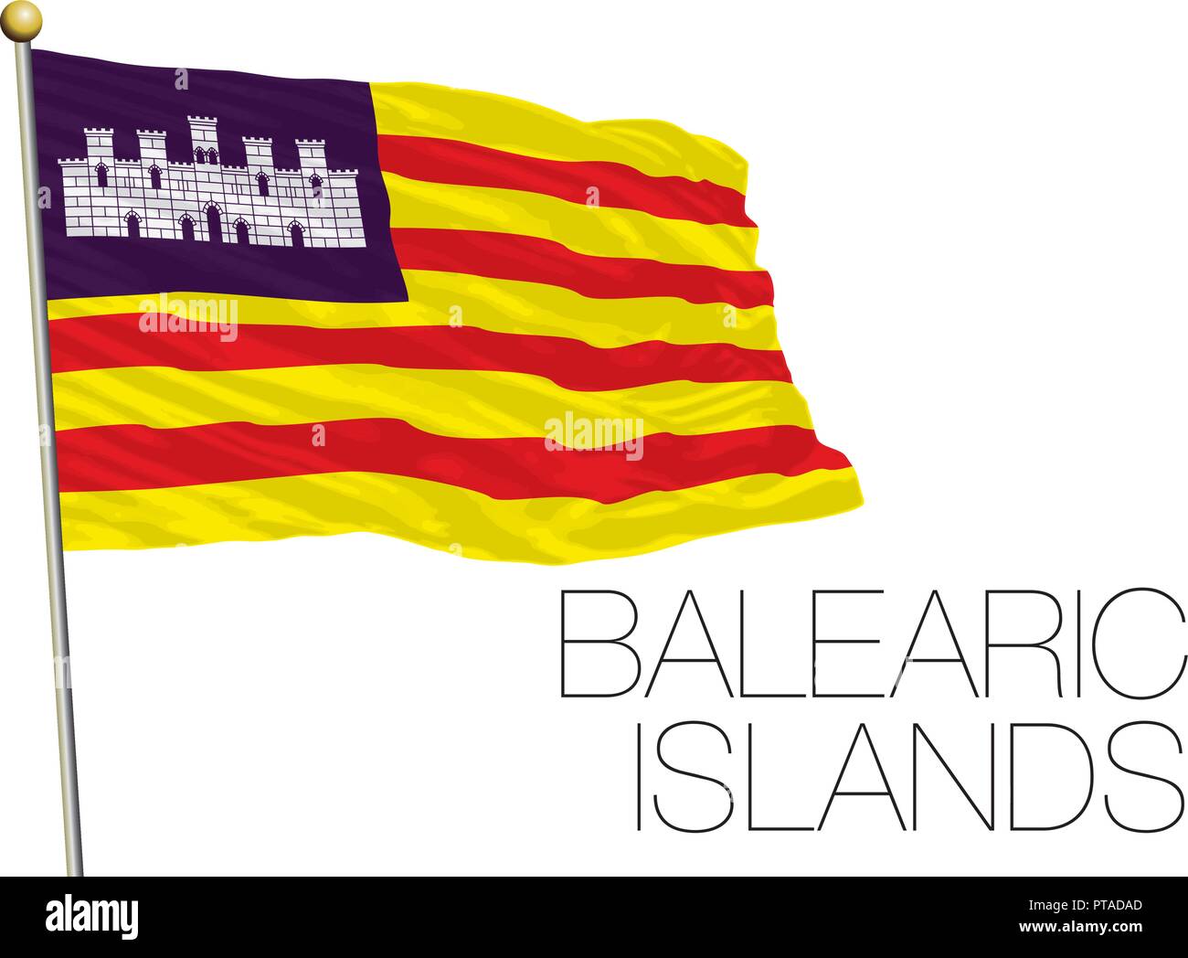 Îles Baléares, Espagne drapeau régional officiel, vector illustration Illustration de Vecteur