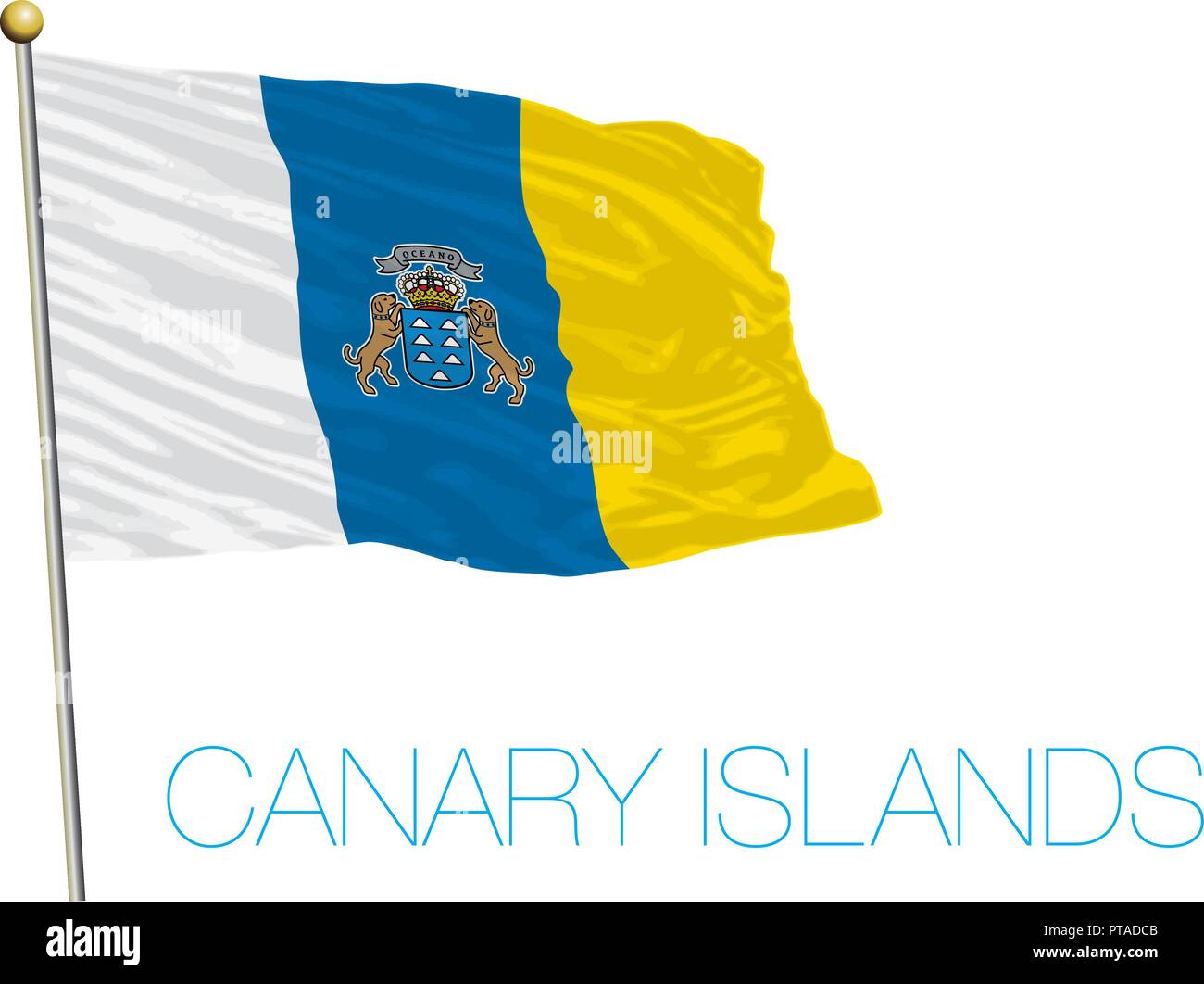 Canaries, Espagne drapeau régional officiel, vector illustration Illustration de Vecteur
