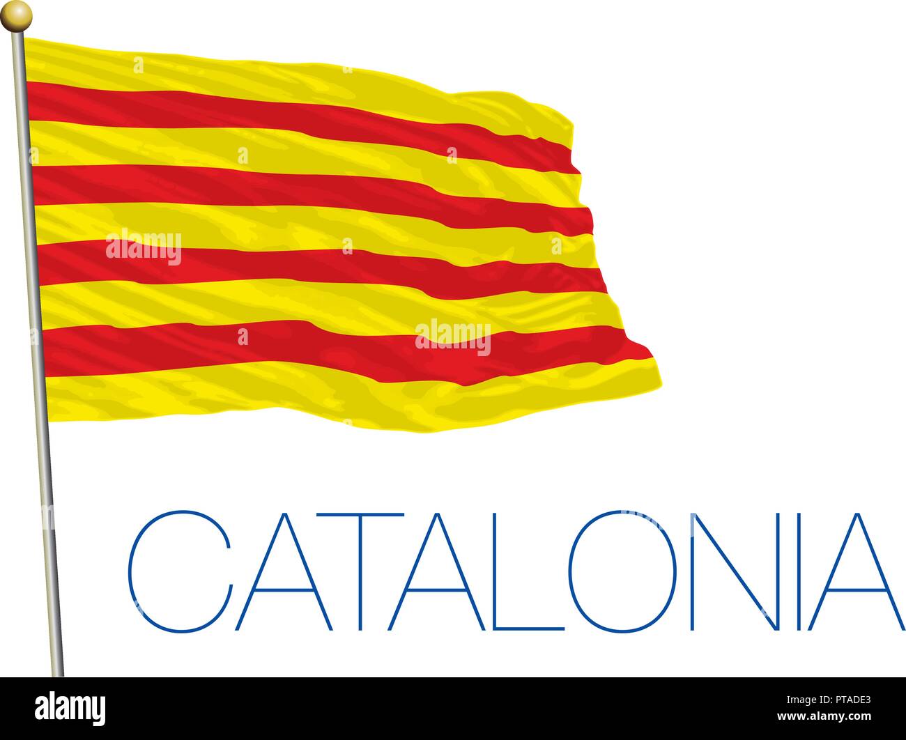 Drapeau régional officiel de la Catalogne, Espagne, vector illustration Illustration de Vecteur