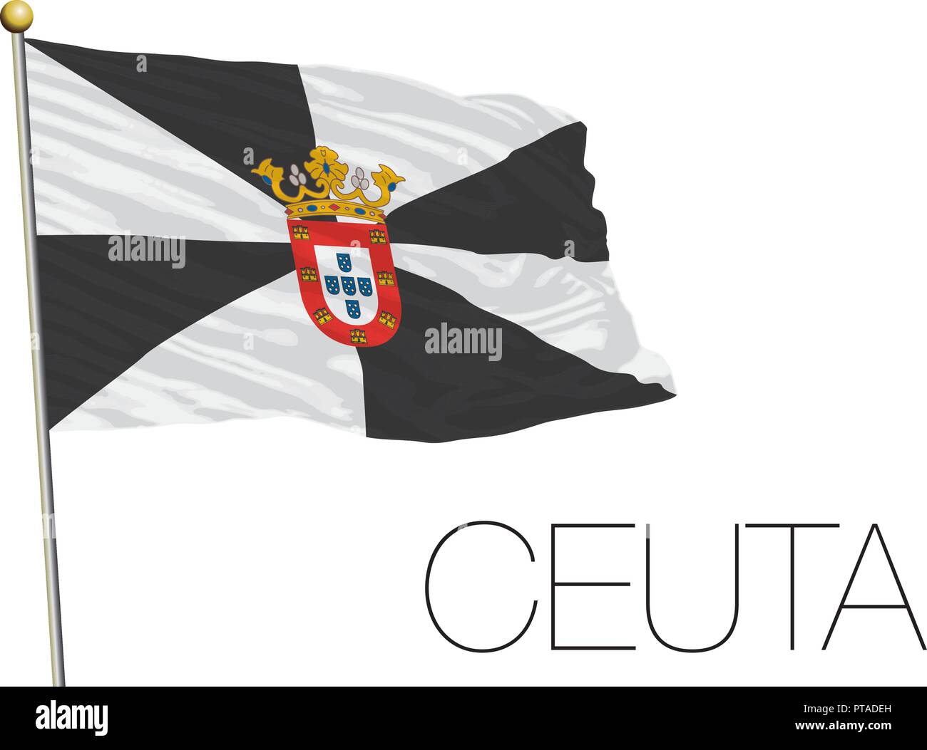 Ceuta drapeau régional officiel, l'Espagne, vector illustration Illustration de Vecteur