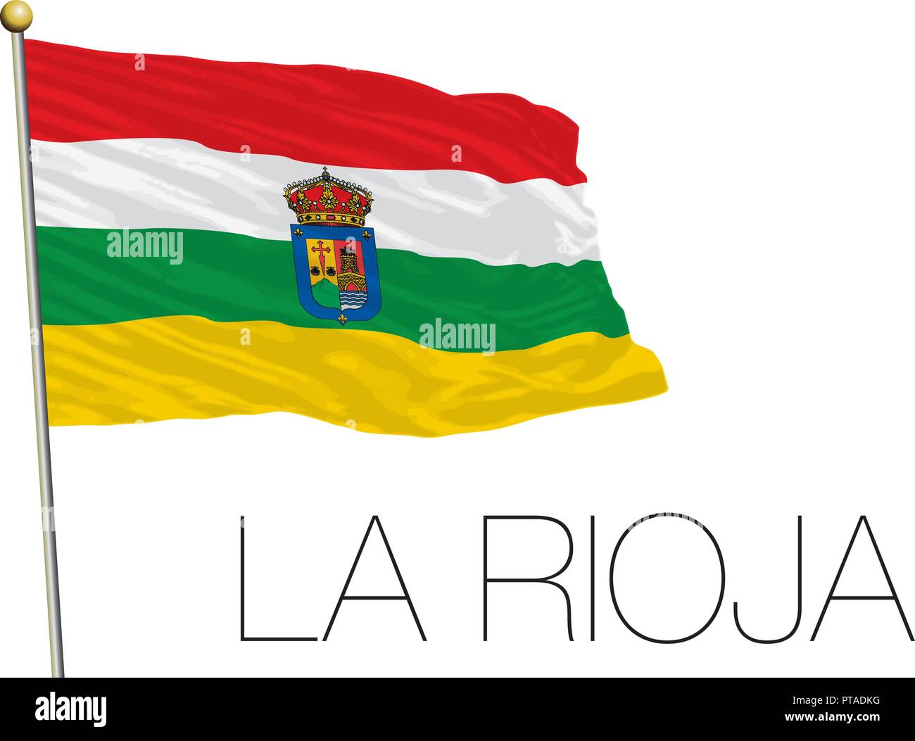 La Rioja, Espagne drapeau régional officiel, vector illustration Illustration de Vecteur