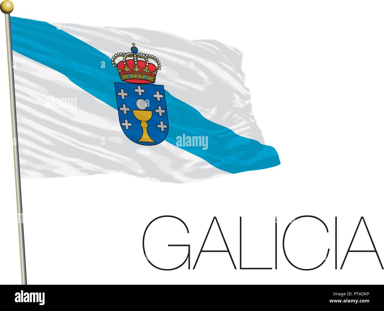 La Galice, Espagne drapeau régional officiel, vector illustration Illustration de Vecteur