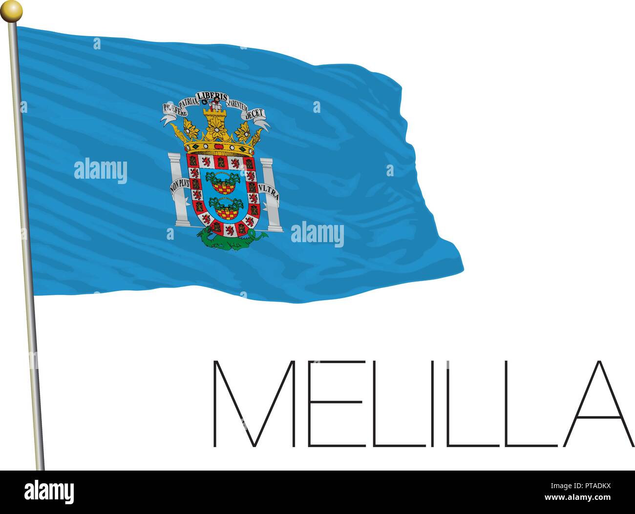 Melilla drapeau régional officiel, l'Espagne, vector illustration Illustration de Vecteur
