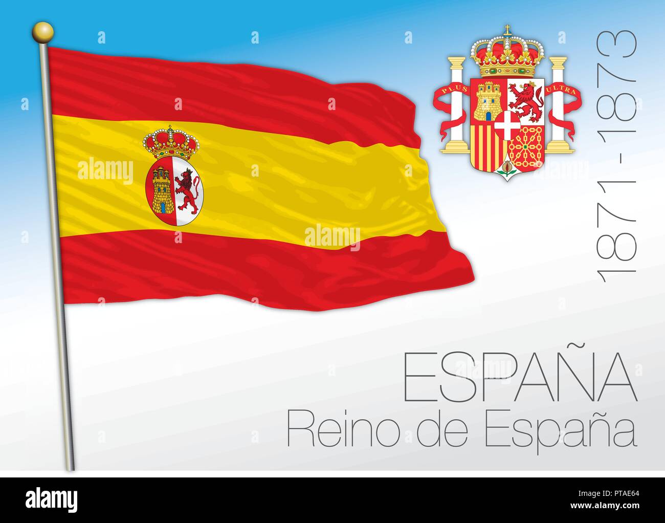 Espagne drapeau historique, 1871 - 1873, Vector illustration Illustration de Vecteur