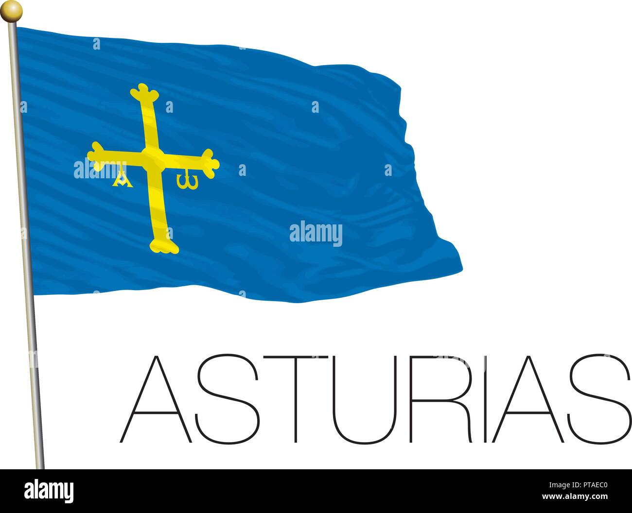 Asturias drapeau régional officiel, l'Espagne, vector illustration Illustration de Vecteur