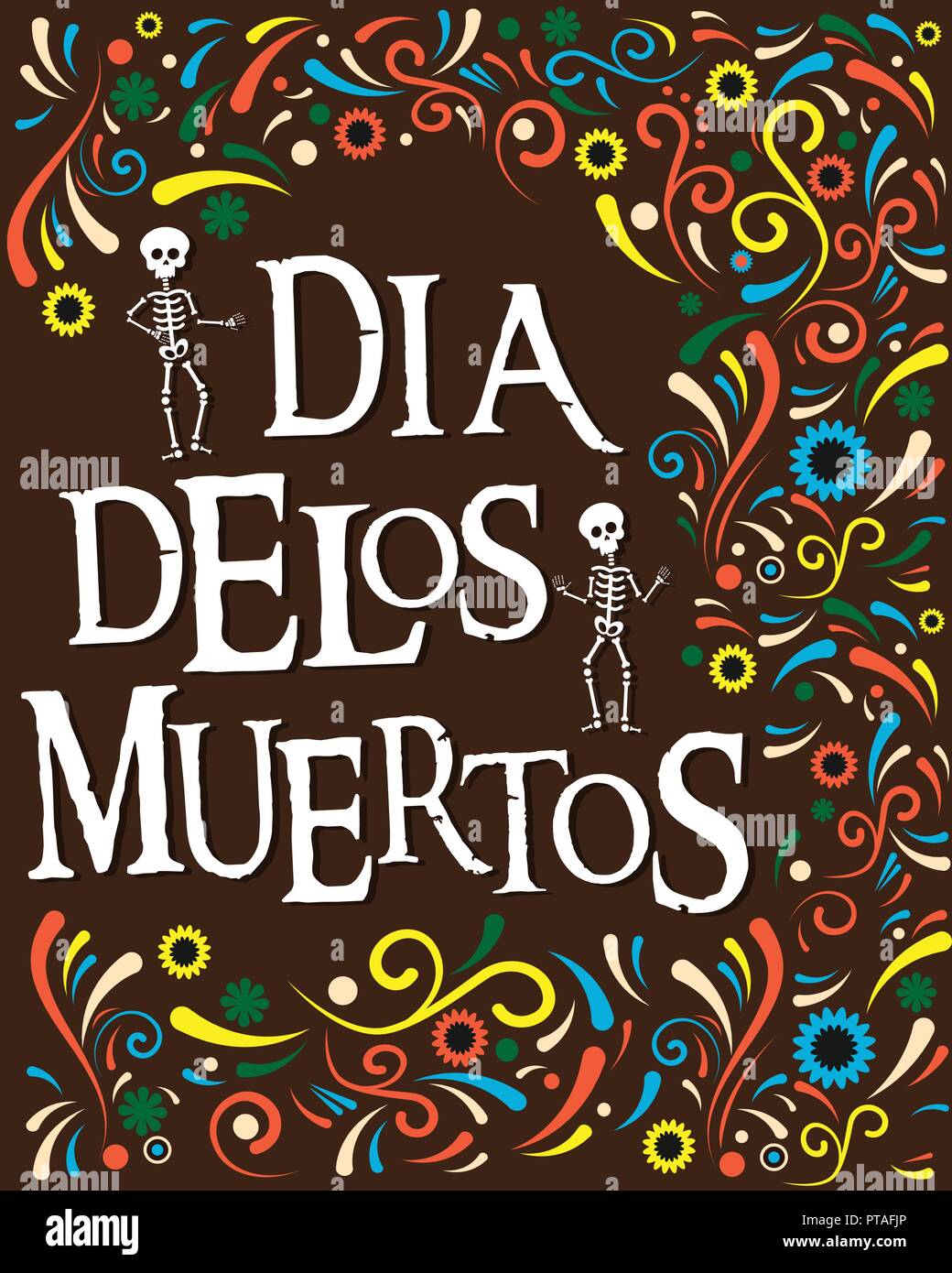 Le Jour des Morts au Mexique la conception de l'affiche vector illustration Illustration de Vecteur