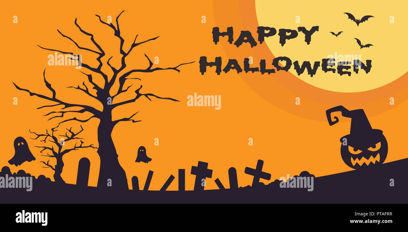Happy Halloween Party poster design vector illustration Illustration de Vecteur