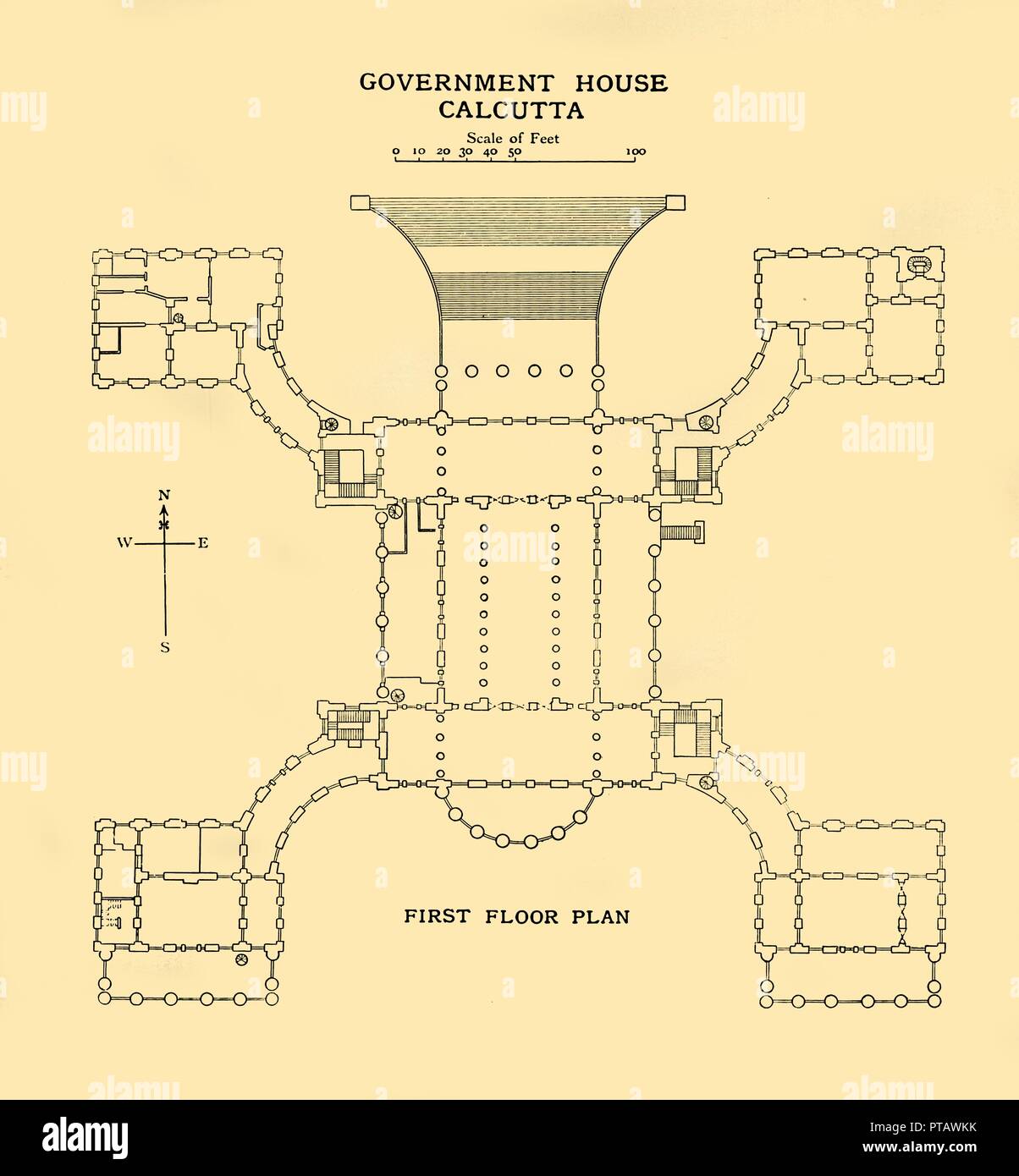 « Résidence Du Calcutta - Premier Étage Plan", 1925. Créateur : Inconnu. Banque D'Images