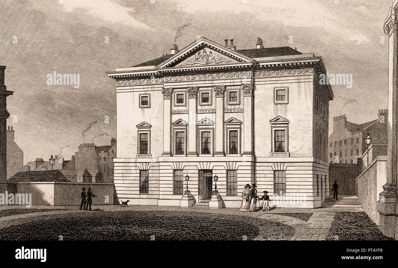 Dundas House, Royal Bank of Scotland, St Andrew's Square, Édimbourg, Écosse, 19e siècle, de l'Athènes moderne par Th. H. Shepherd Banque D'Images