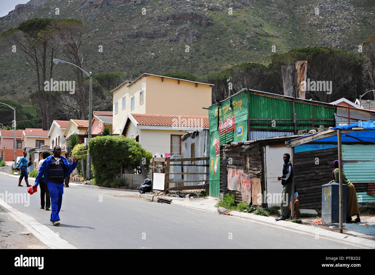 Le canton village d'Imizamo Yethu un bidonville à Hout Bay, Cape Town, Afrique du Sud Banque D'Images