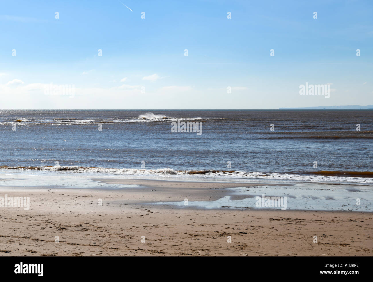 La mer au printemps à Exmouth dans le Devon, en Angleterre. 20 Mars 2018 Banque D'Images
