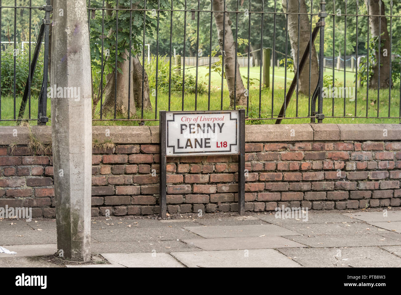 Penny Lane street à Liverpool - Beatles site vue Banque D'Images