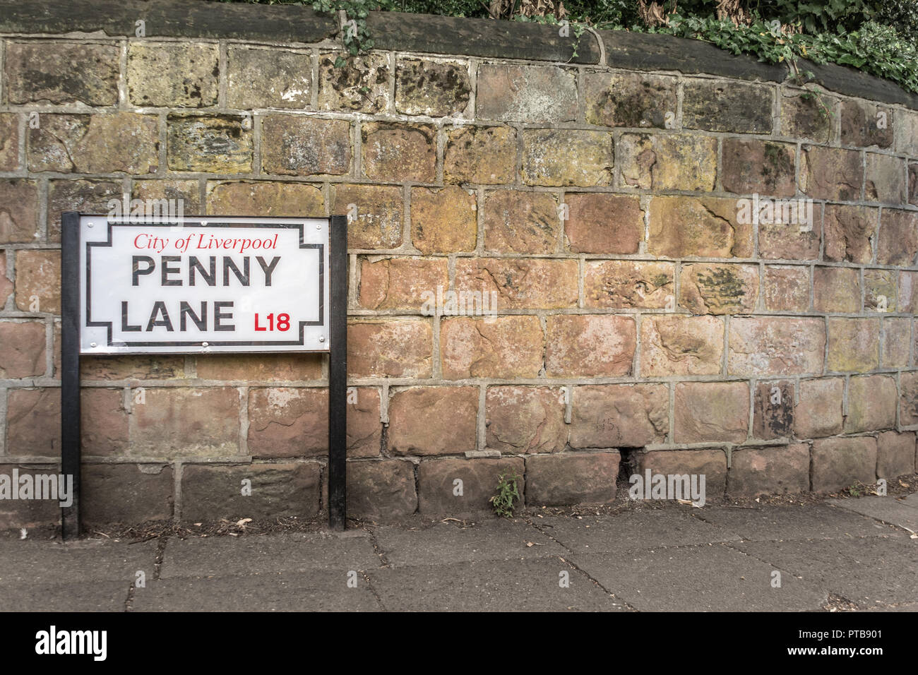 Penny Lane street à Liverpool - Beatles site vue Banque D'Images