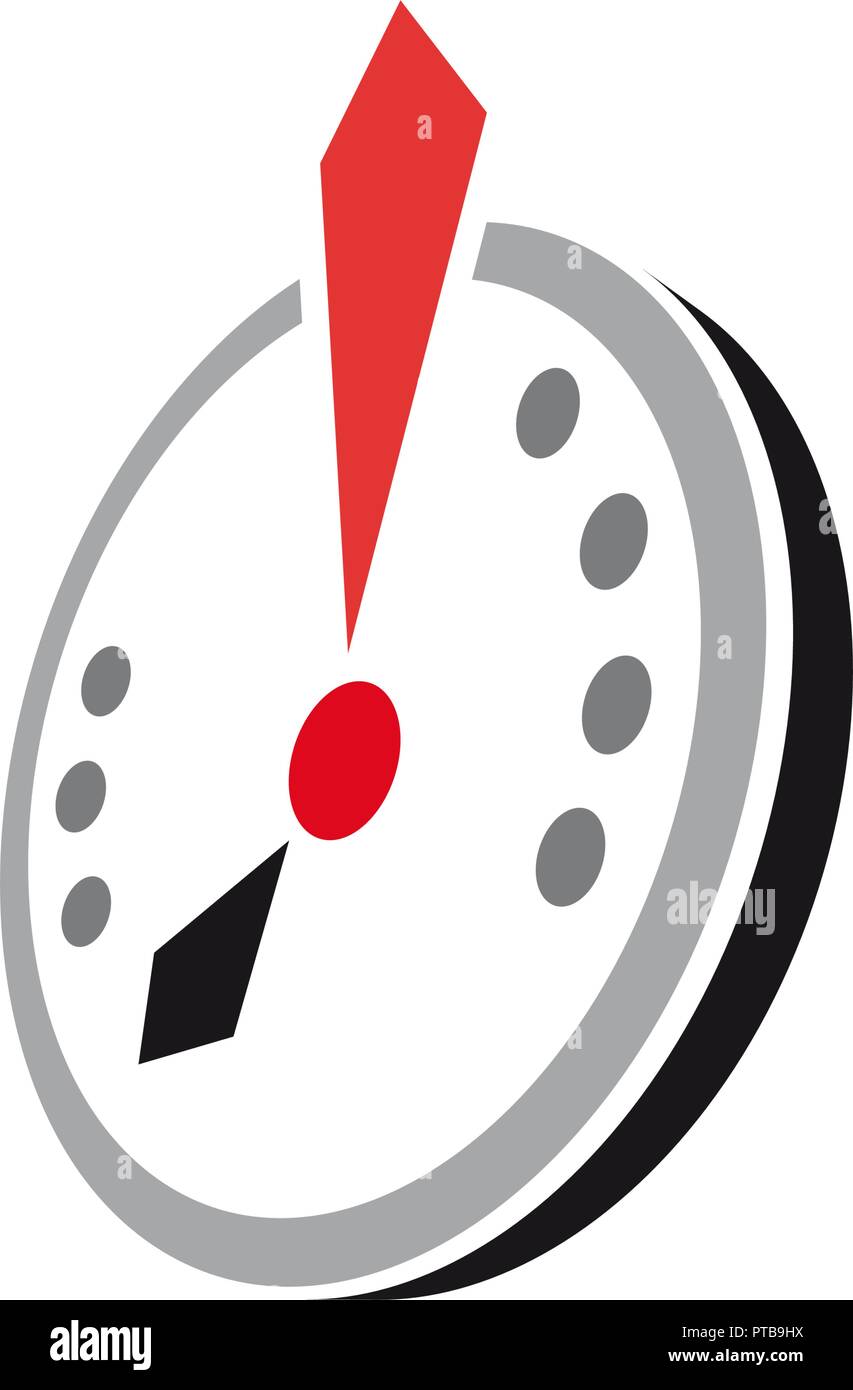 Inscrivez-vecteur avec horloge abstraite d'exclamation. Modèle plat Illustration de Vecteur
