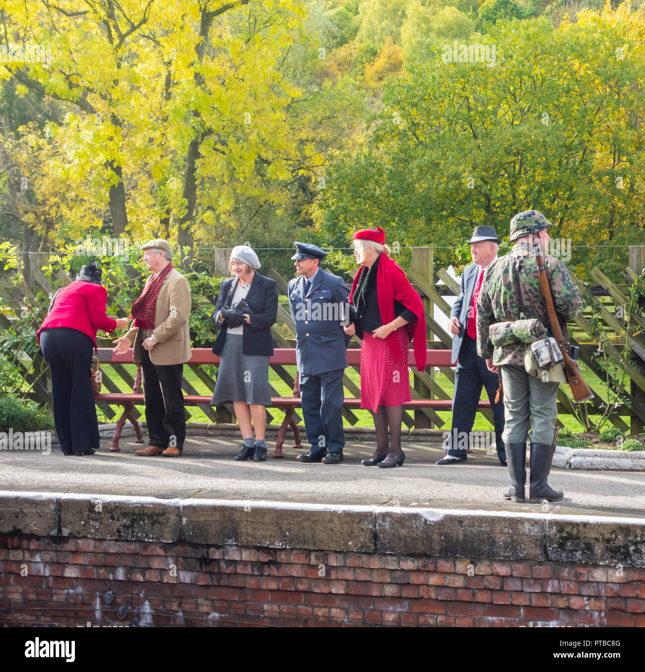 Week-end, guerre Pickering North York Moors Railway, Pickering, North Yorkshire, Angleterre. UK Banque D'Images