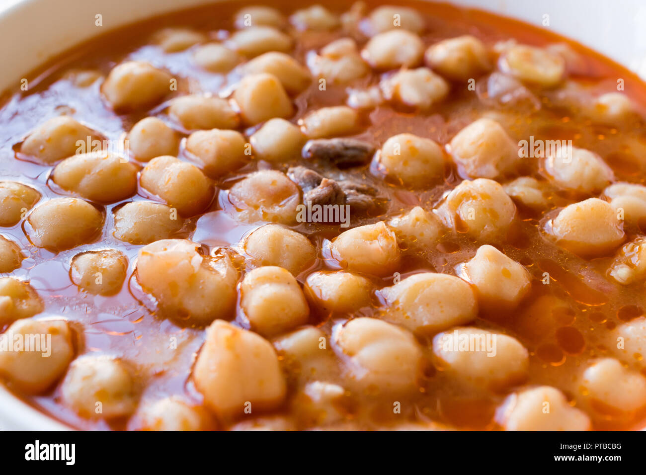 La Nourriture Turque Pois Chiches Avec De La Viande Etli Nohut La Nourriture Traditionnelle Photo Stock Alamy