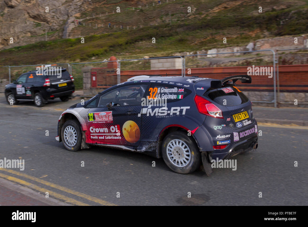 Wales Rally GB, Llandudno, Great Orme. Le 7 octobre 2018. N° d'équipe 32 Banque D'Images