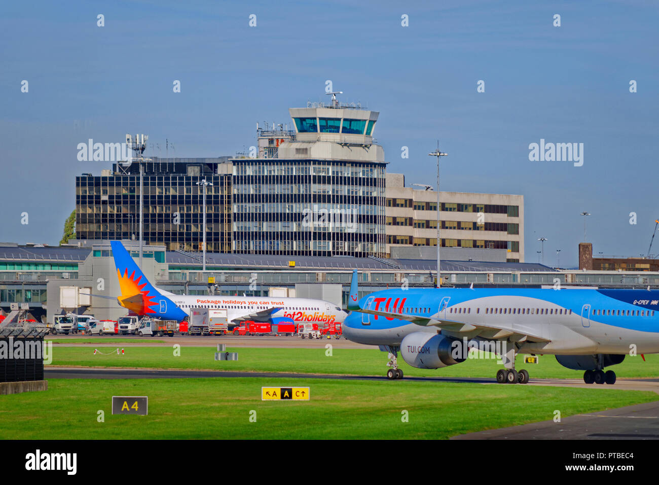 L'aéroport de Manchester, Ringway, Greater Manchester, Angleterre. UK. Banque D'Images