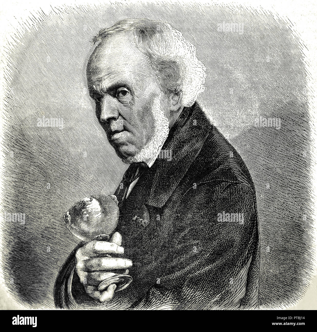 Denis-Desire Riocreux (1791-1872). Peintre et dessinateur de céramique française fisrst, conservateur du Musée National de céramique de Sèvres. Banque D'Images