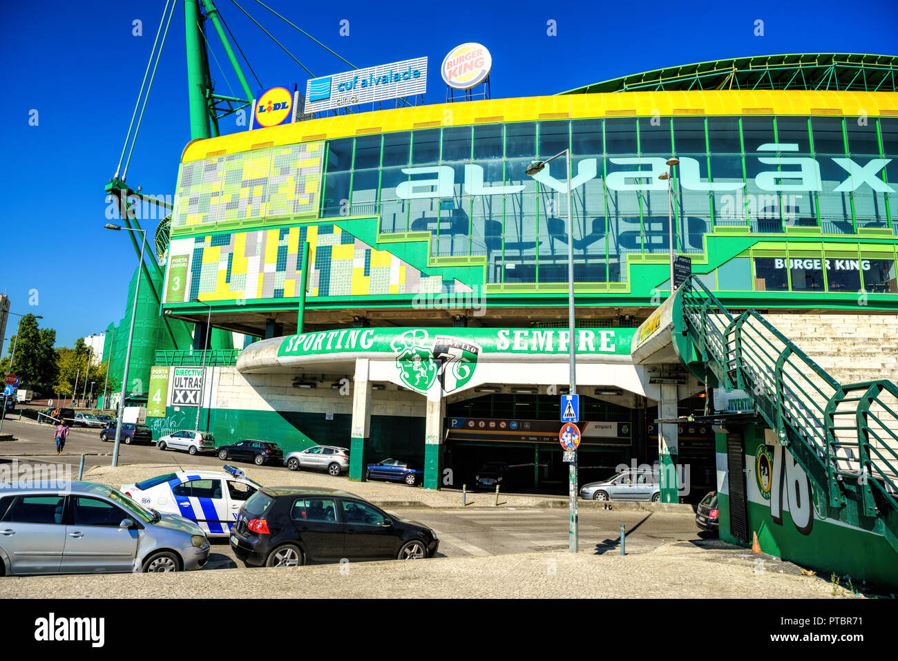 De l'extérieur du stade José Alvalade. Accueil stade pour le Sporting Clube de Portugal. Banque D'Images
