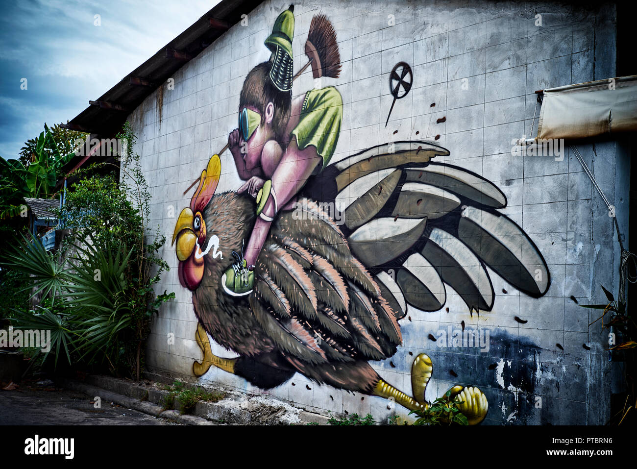 Graffiti - Bird, la faune, l'art fantastique Banque D'Images