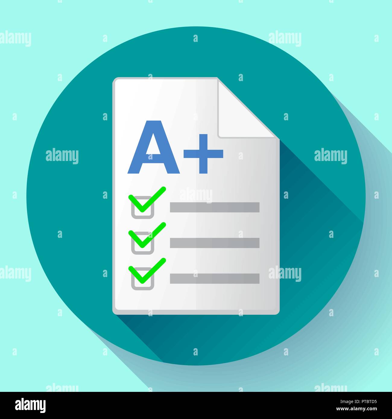 De l'icône test réussi un résultat plus Illustration de Vecteur