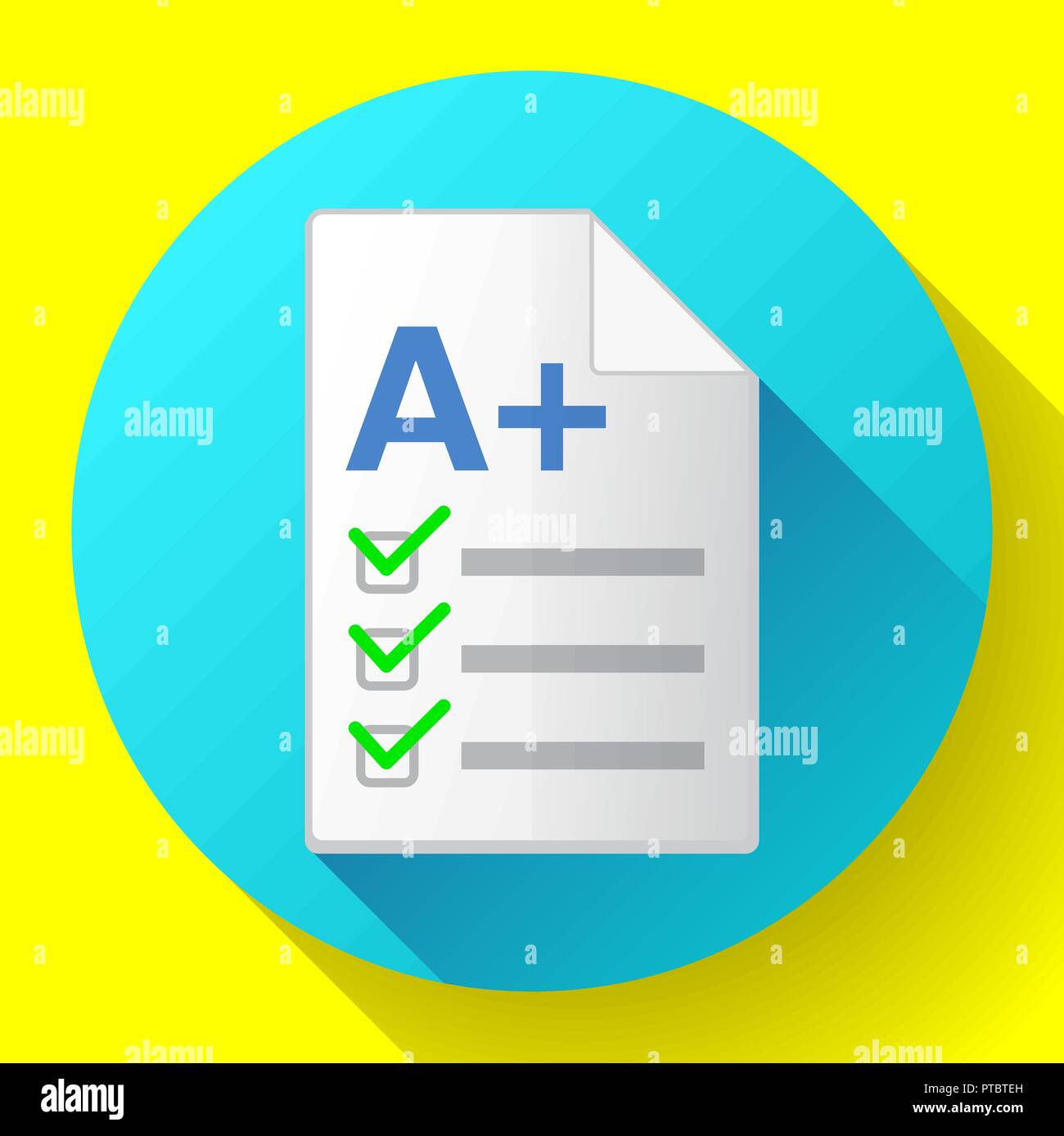 De l'icône test réussi un résultat plus Illustration de Vecteur