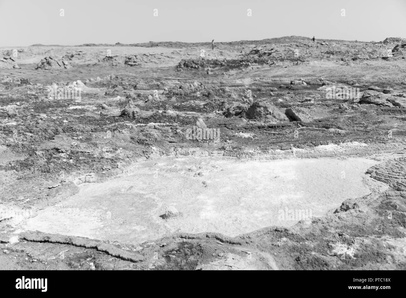 Dans l'Afrique de l'Éthiopie de danakil dépression volcanique de soufre de l'acide et le lac dallol comme dans mars Banque D'Images