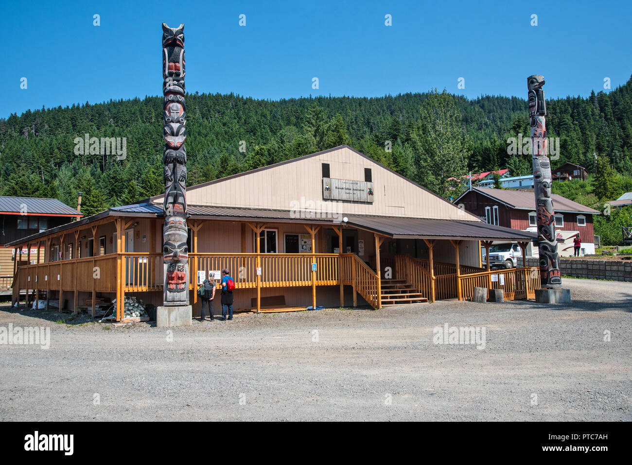 Le Centre du patrimoine, théâtre autochtone, Hoonah, Alaska, USA Banque D'Images