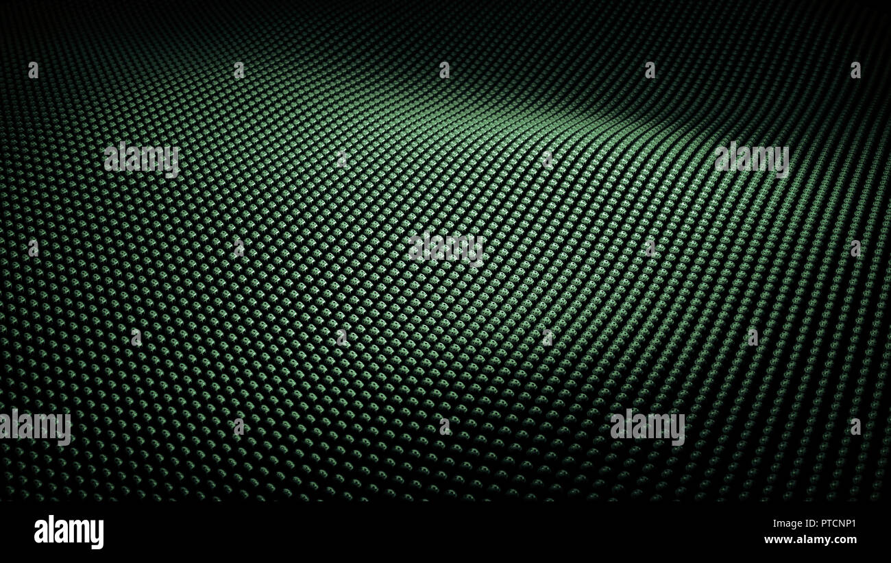 Abstrait moderne métal vert vif à ondes de surface avec champ de vision Banque D'Images
