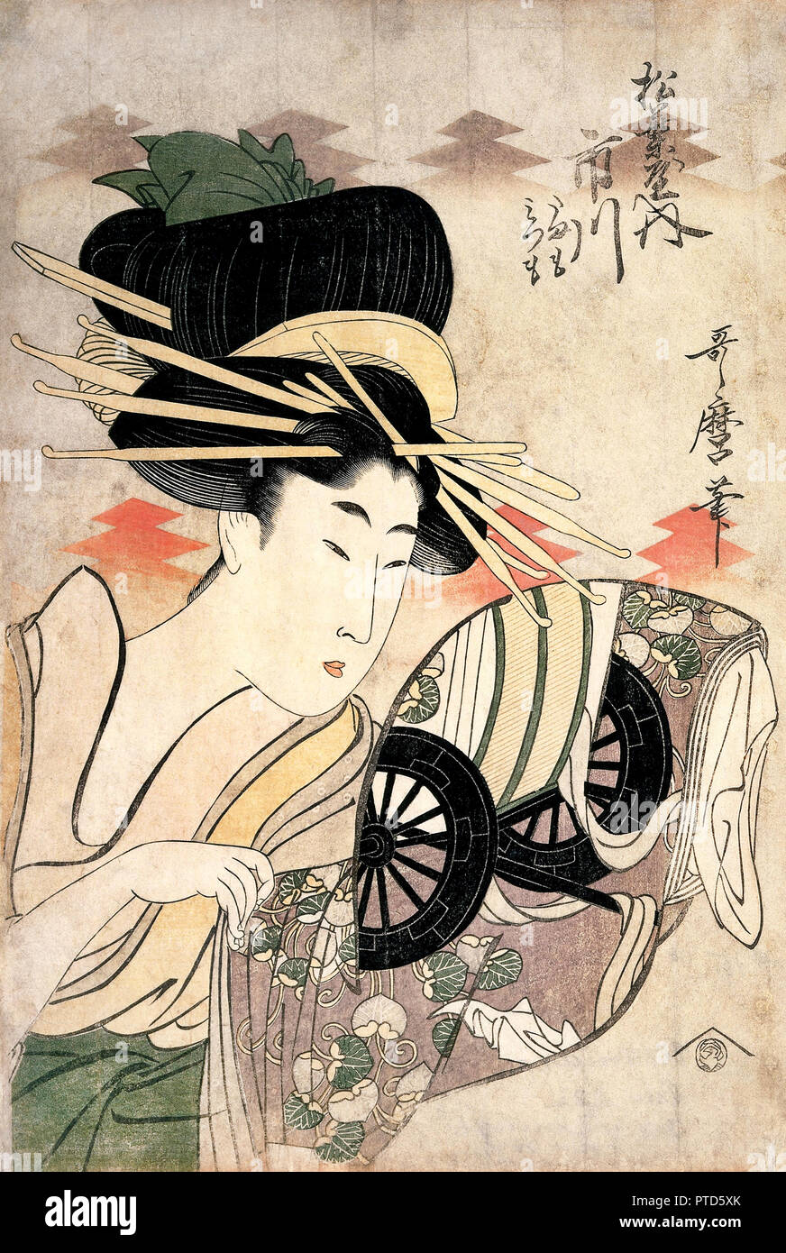 Kitagawa Utamaro, la courtisane de l'établissement Ichikawa Matsuba, vers 1796-1799, estampes sur papier, Cincinnati Art Museum, USA. Banque D'Images