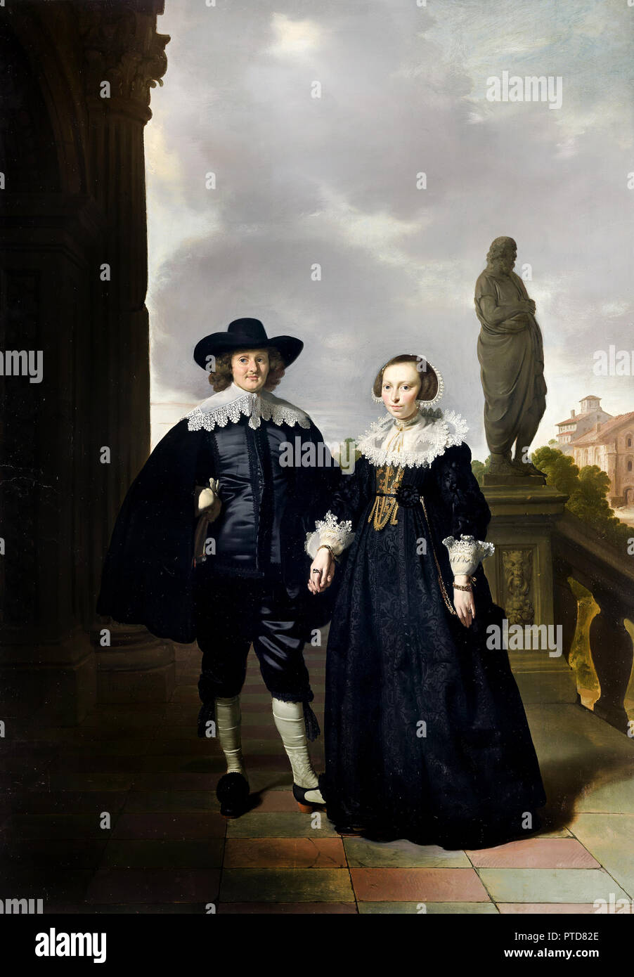 Thomas de Keyser, Frederick van Velthuysen et son épouse, Josina 1636 Huile sur panneau de bois, National Gallery of Victoria, Australie. Banque D'Images