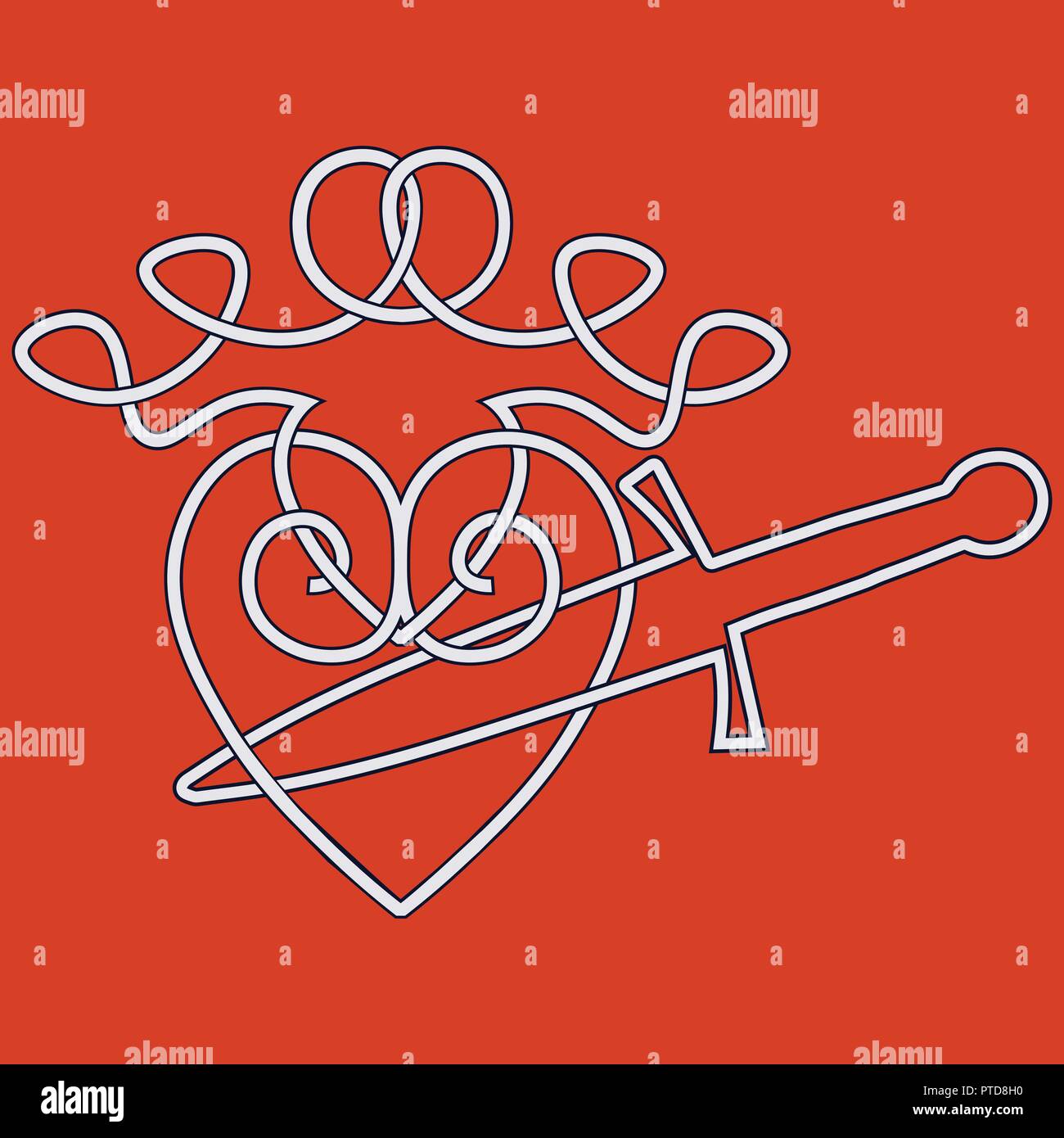 Erzulie Dantor Vaudou Veve Vector illustration Illustration de Vecteur