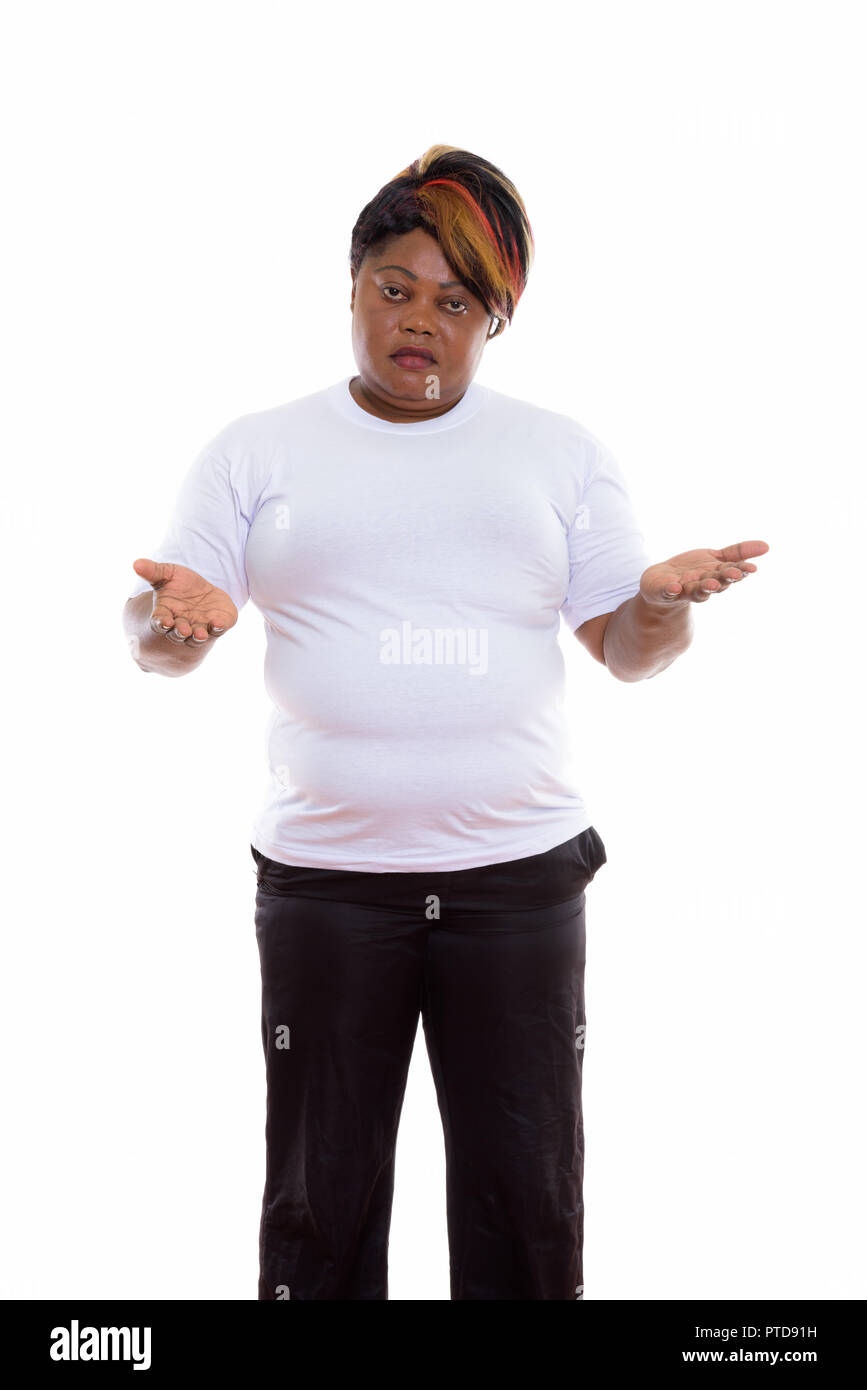 Portrait de femme africaine noire gras tout en permanent à la co Banque D'Images