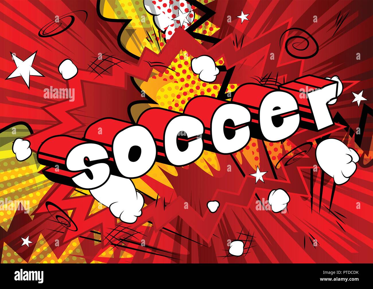 Soccer - Vector illustration comic book style phrase. Illustration de Vecteur