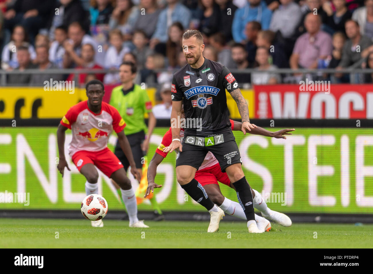 Peter Zulj Sturm Graz (Autriche) en Bundesliga Tipico '' match entre Sturm Graz 1-2 Red Bull Salzbourg à Merkur Arena sur 07 Octobre 2018 à Graz, en Autriche. (Photo de Maurizio Borsari/AFLO) Banque D'Images