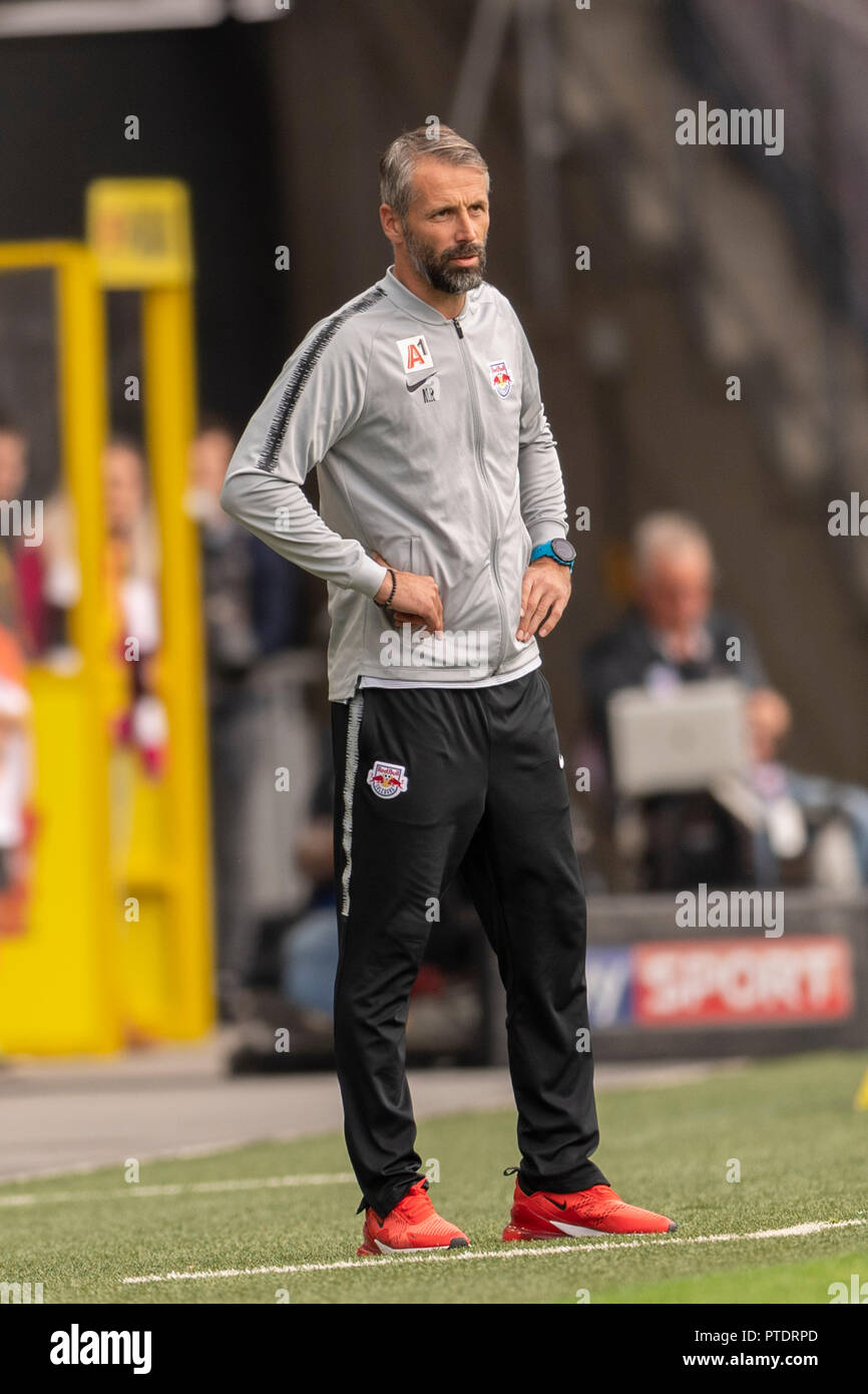 Marco Rose Coach (Red Bull Salzbourg) lors de 'Autriche Bundesliga Tipico' match entre Sturm Graz 1-2 Red Bull Salzbourg à Merkur Arena sur 07 Octobre 2018 à Graz, en Autriche. (Photo de Maurizio Borsari/AFLO) Banque D'Images